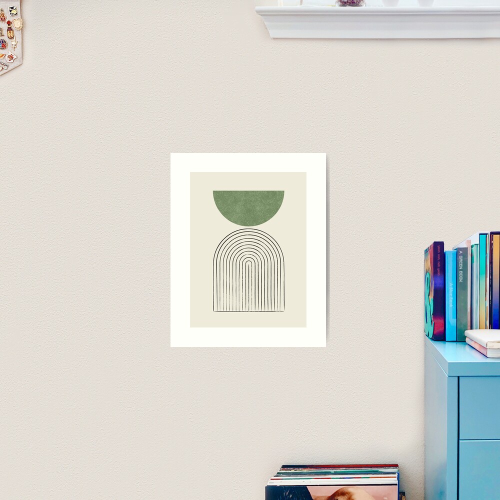 Arch Balance Green - Mid century modern Art Print