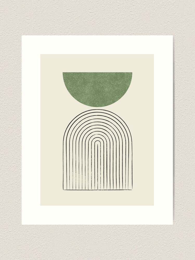 Alternate view of Arch Balance Green - Mid century modern Art Print