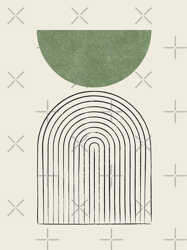 Arch Balance Green - Mid century modern by moonlightprint