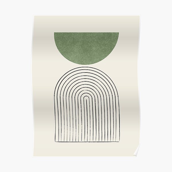 Arch Balance Green - Mid century modern Poster