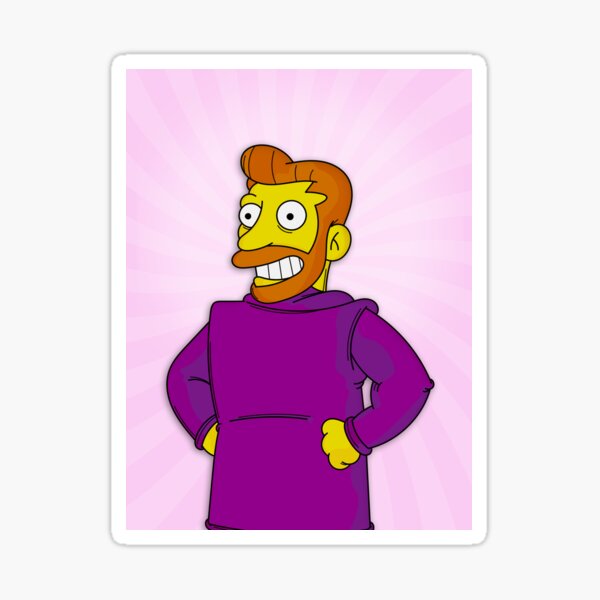 Hank Scorpio Backwards Coat Pink Simpsons Sticker By Backteebasics Redbubble