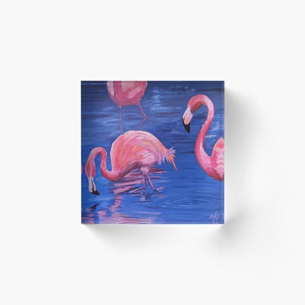 Flamingos Acrylic Block