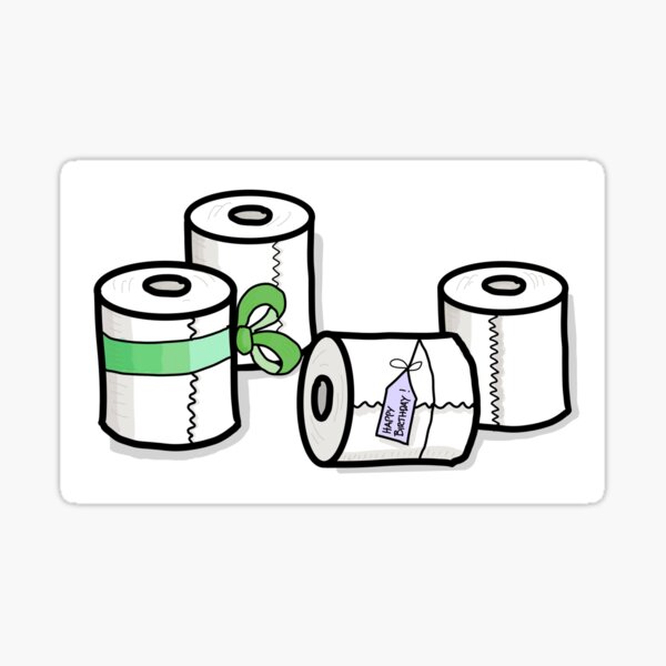 Happy Birthday Toilet Rolls Sticker