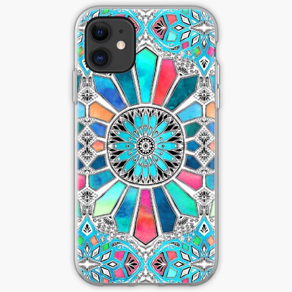 Iridescent Watercolor Brights on White iPhone Soft Case