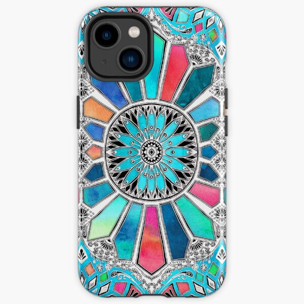 Iridescent Watercolor Brights on White iPhone Tough Case