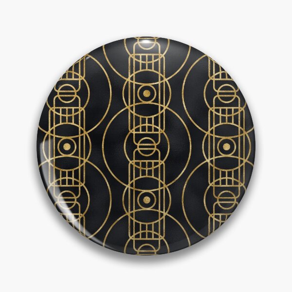 Item preview, Modern Art Deco Golden Pattern designed and sold by ClocksMan.
