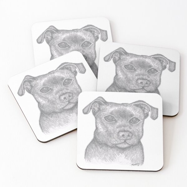 Item preview, Staffy Dog Pup Drawing designed and sold by StaffyDognCo.