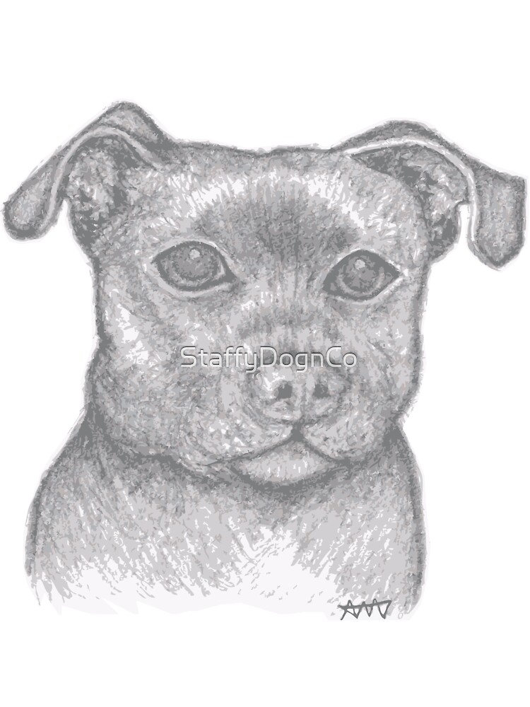 Camiseta Para Ninos Staffy Perro Cachorro Dibujo De Staffydognco Redbubble