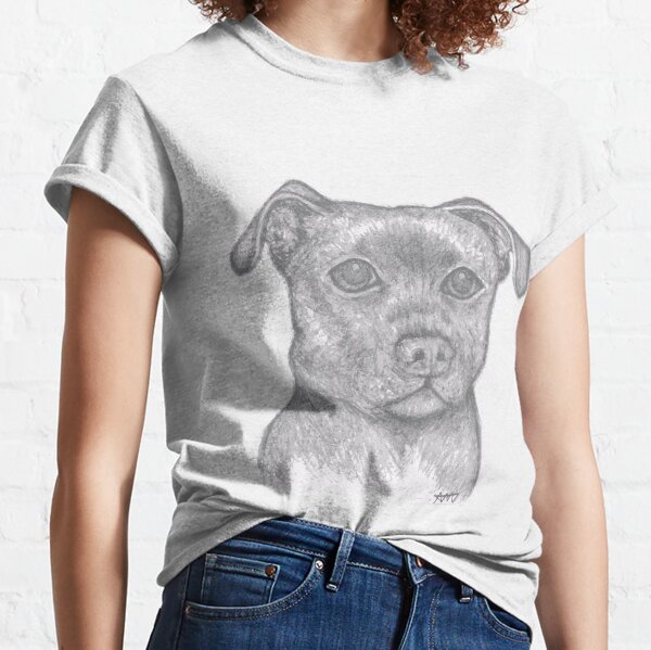 Item preview, Staffy Dog Pup Drawing designed and sold by StaffyDognCo.