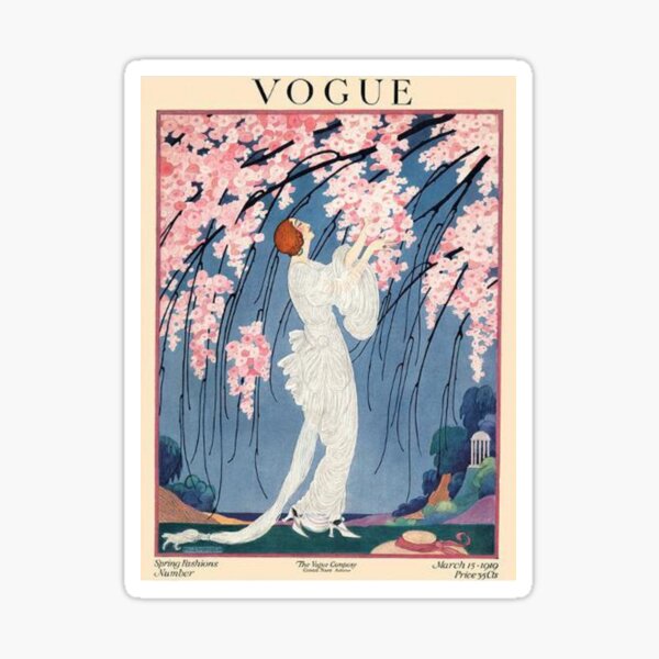 vintage vogue cover - 1918 Sticker