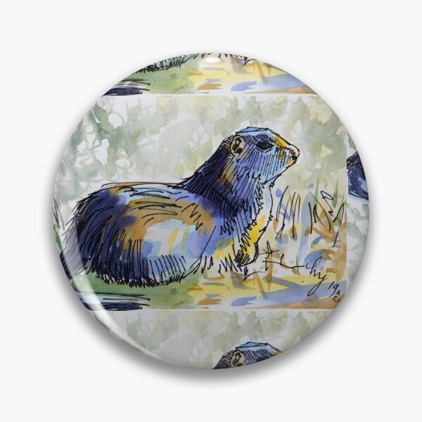 Item preview, Uinta ground squirrel colorful watercolor line and wash painting designed and sold by MikeJory.