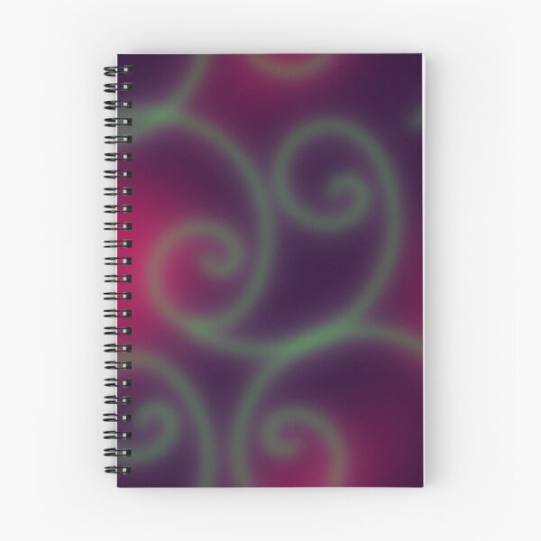 Item preview, Glowing Green Organic Swirly Spirals pattern on deep purple back ground designed and sold by nutmegfairy.