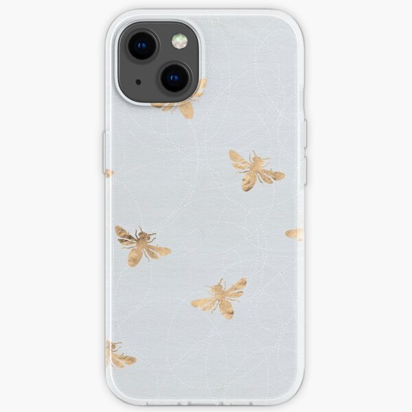 Bee Pattern Rose Gold iPhone Soft Case