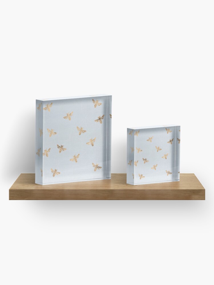 Alternate view of Rose Gold Bees Pattern Acrylic Block