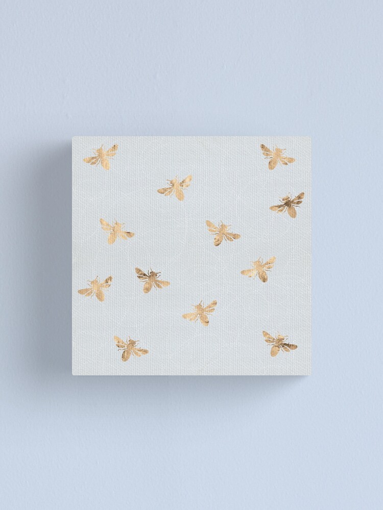 Alternate view of Rose Gold Bees Pattern Canvas Print