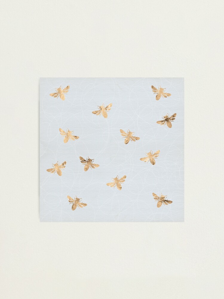 Alternate view of Rose Gold Bees Pattern Photographic Print