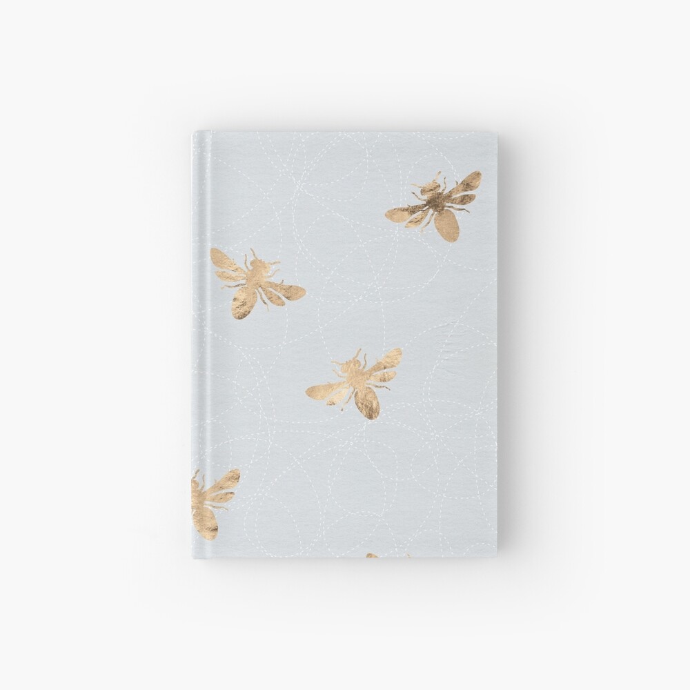 Rose Gold Bees Pattern Hardcover Journal