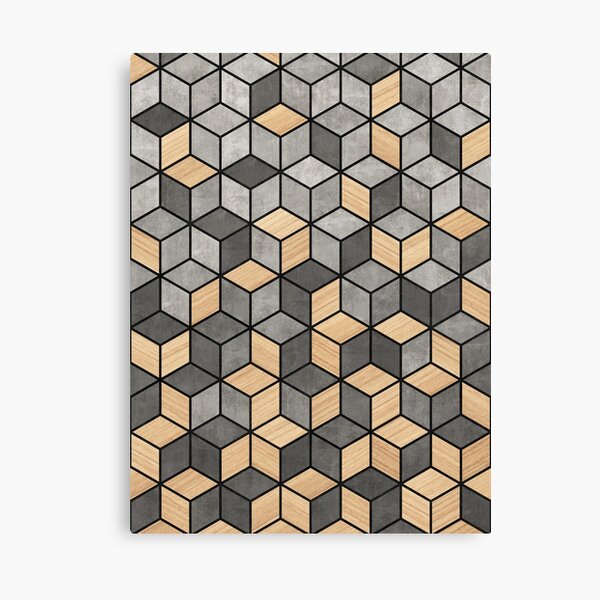 Concrete and Wood Cubes Canvas Print