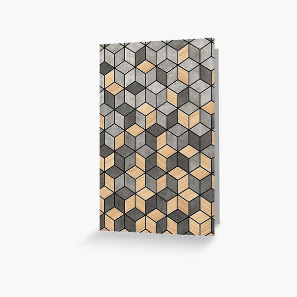 Concrete and Wood Cubes Greeting Card