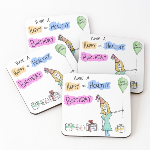 Item preview, Happy and Healthy Birthday (Coronavirus Birthday Girl)  designed and sold by Martin Peck.