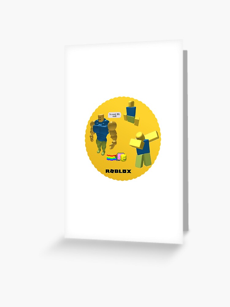 Roblox Noob Greeting Card By Itzzzemma Redbubble - yellow card roblox