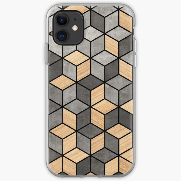 Concrete and Wood Cubes iPhone Soft Case