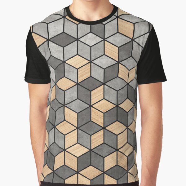 Concrete and Wood Cubes Graphic T-Shirt