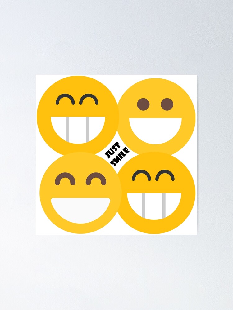 Emoji Smile Big Smile Smile Emoji Pattern Poster By Strah22strah Redbubble