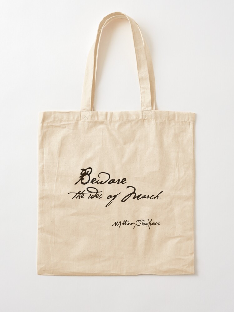 Thumbnail 2 of 5, Tote Bag, Beware the Ides of March Quote designed and sold by Styled Vintage.