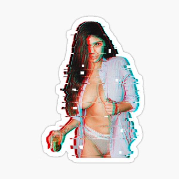 mia khalifa glitched art work Sticker