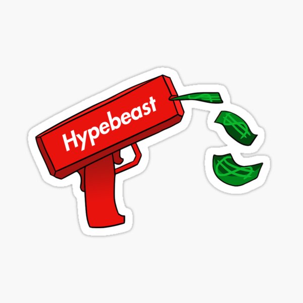 Hypebeast Culture Stickers Redbubble - roblox supreme money gun