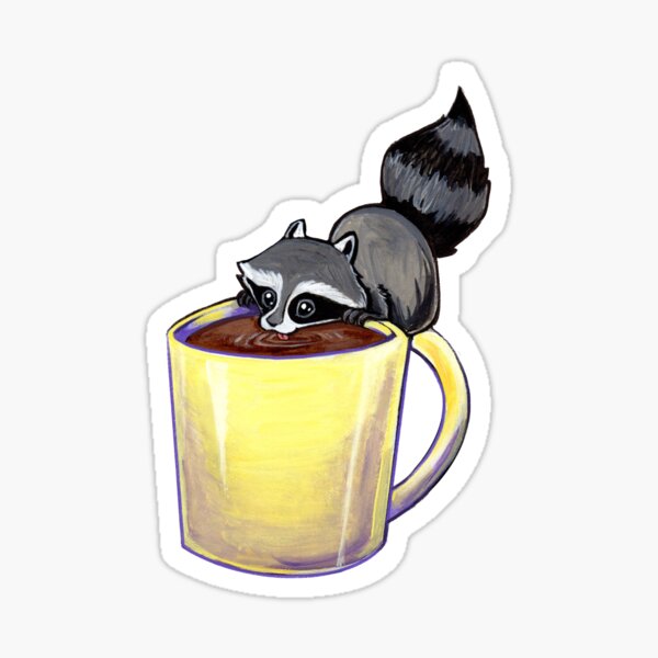 Coffee raccoon  Sticker