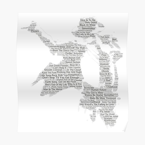 Michael Jackson Chansons Silhouette Poster