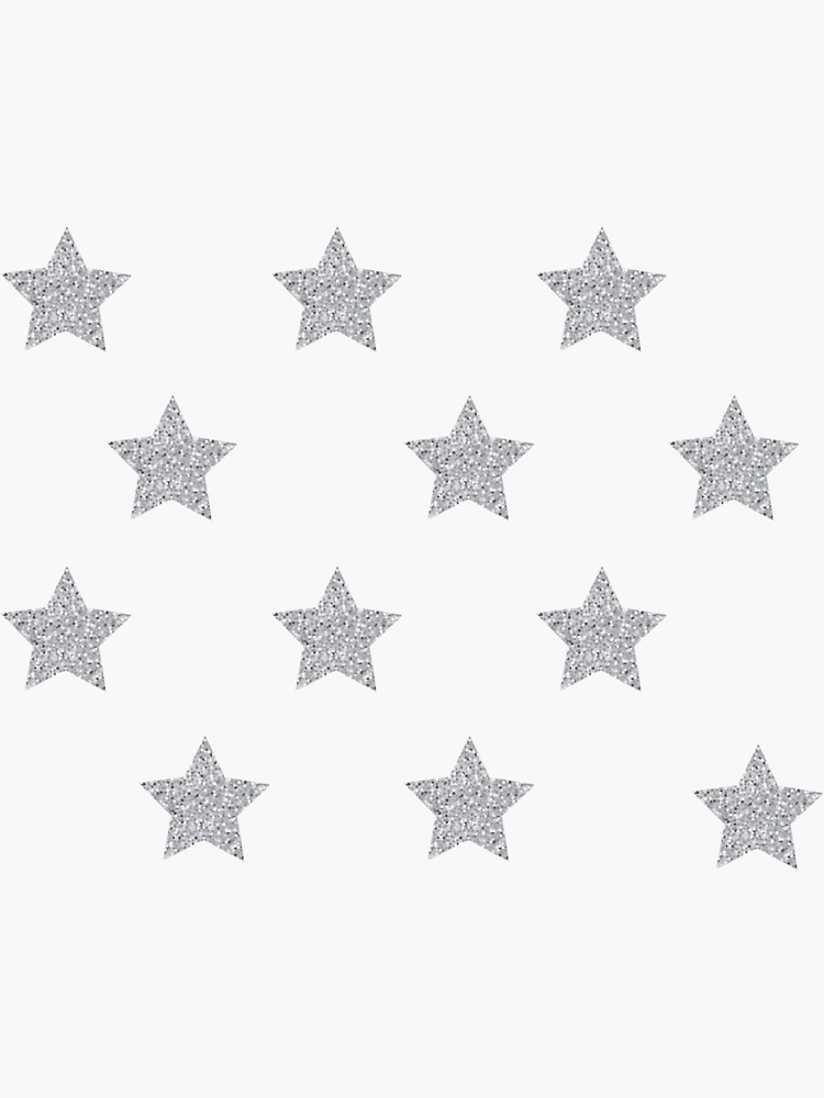 Pegatina paquete de brillo plateado de estrellas de carleemarkle