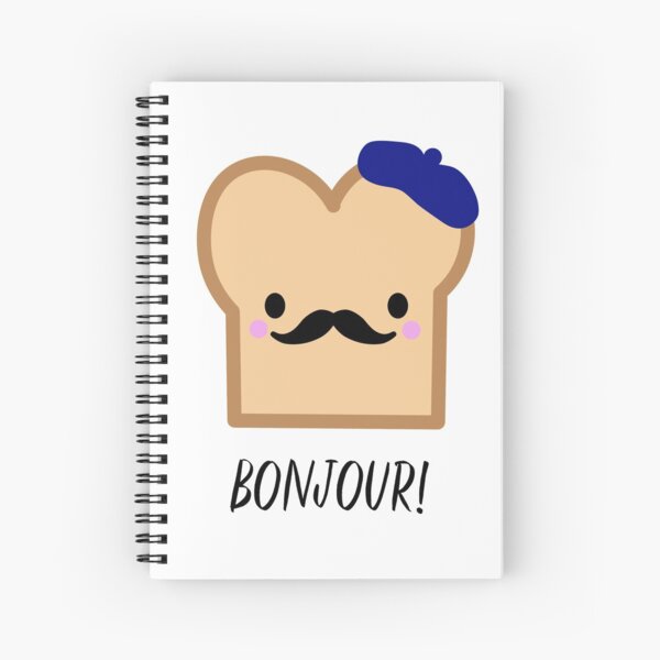Cuaderno de espiral «Camisa de la tostada francesa Cute Kawaii Toast  Regalos francófilos Comida divertida» de mariekawaii | Redbubble