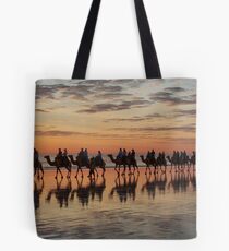 Camel Train Cable Beach. Tote Bag