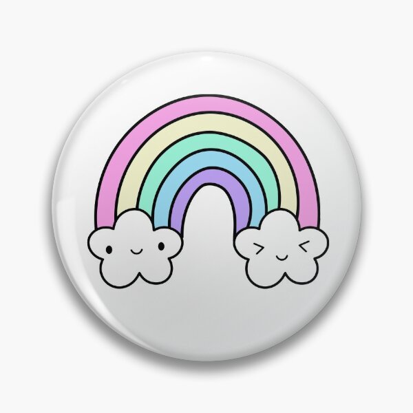 Item preview, Kawaii Rainbow with Happy Clouds in Cute Pastel Colors designed and sold by mariekawaii.