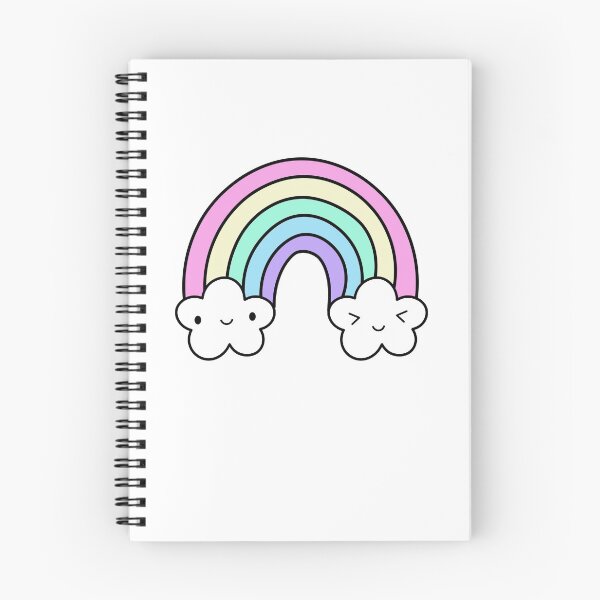 Item preview, Kawaii Rainbow with Happy Clouds in Cute Pastel Colors designed and sold by mariekawaii.