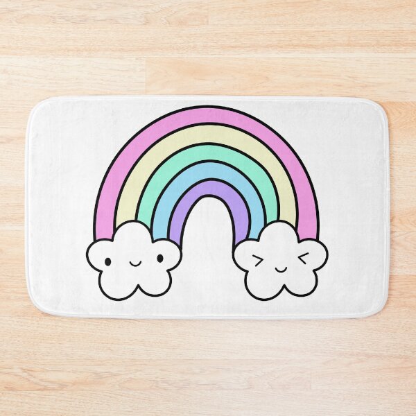 Item preview, Kawaii Rainbow with Happy Clouds in Cute Pastel Colors designed and sold by mariekawaii.