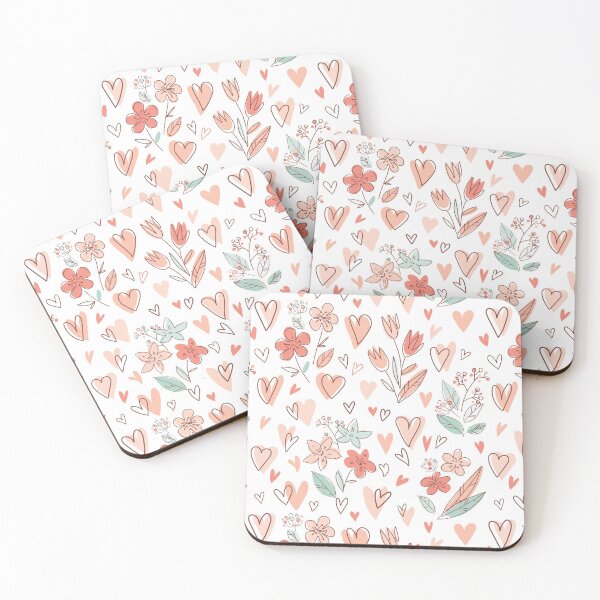 Item preview, Heart and Flowers Pattern designed and sold by WhataCuteTee.
