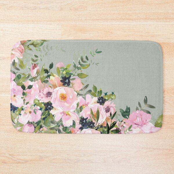 Item preview, Boho, Floral Watercolor, Roses, Green and Pink designed and sold by meggydesigns.