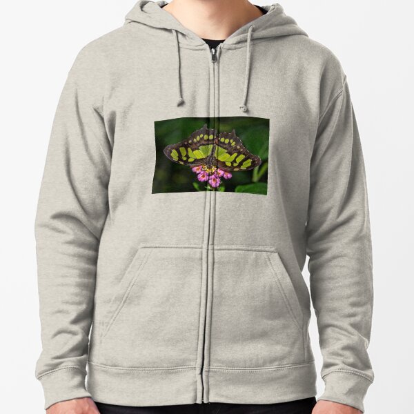 Malachite butterfly Zipped Hoodie