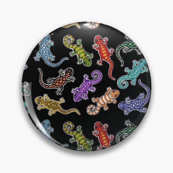 Item preview, cute Lizards / Geckos black background designed and sold by Pezi-Creation.