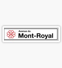 Avenue du Mont-Royal, Montreal Street Sign, Canada Sticker
