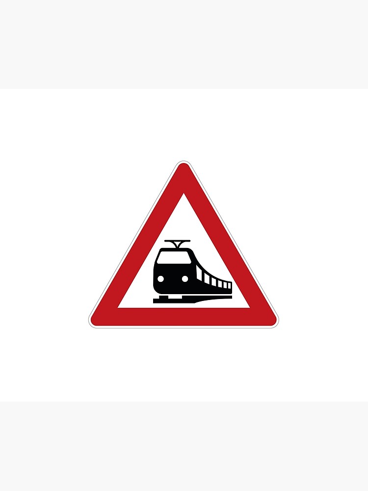 "Unbeschrankter Bahnübergang Verkehrszeichen" Duschvorhang von T3101