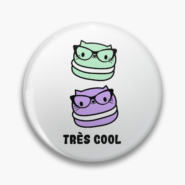 Item preview, Kawaii Cats with Glasses Macaron Shirt that says "Tres Cool" designed and sold by mariekawaii.