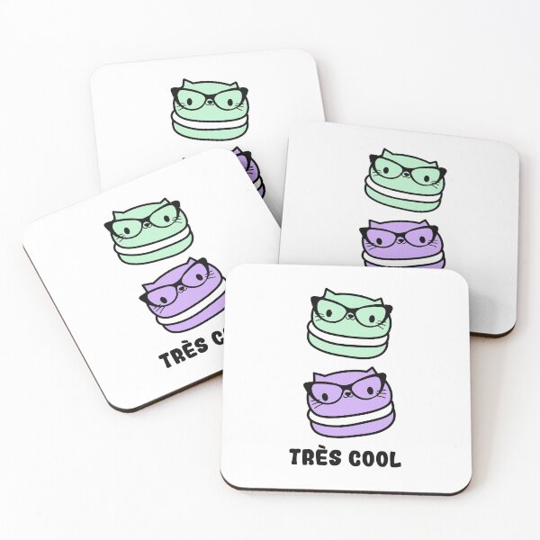 Item preview, Kawaii Cats with Glasses Macaron Shirt that says "Tres Cool" designed and sold by mariekawaii.
