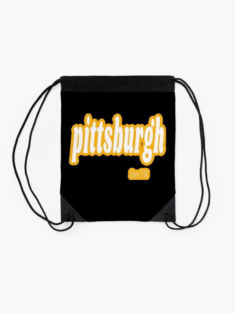 Alternate view of Pittsburgh Since 1758 Retro 2 Shirts Stickers Gifts Drawstring Bag