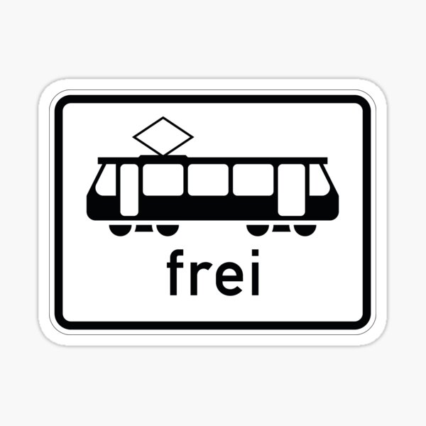 Tram free traffic sign Sticker
