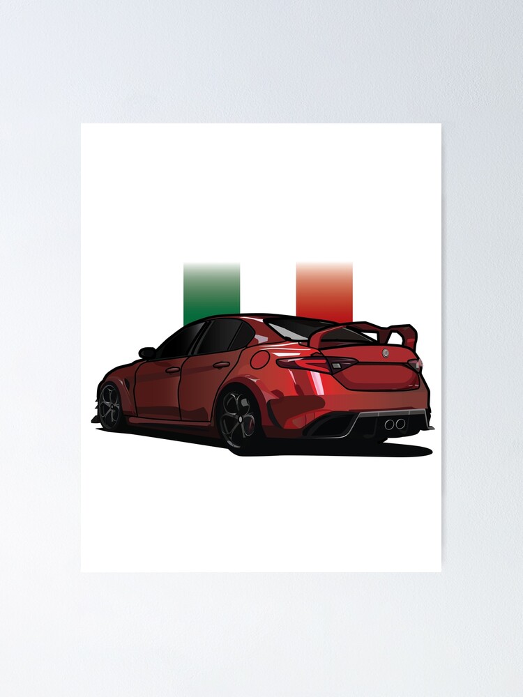 Alfa Romeo Giulia Gtam Italian Sportscar Poster By Customdesignsro Redbubble 7456